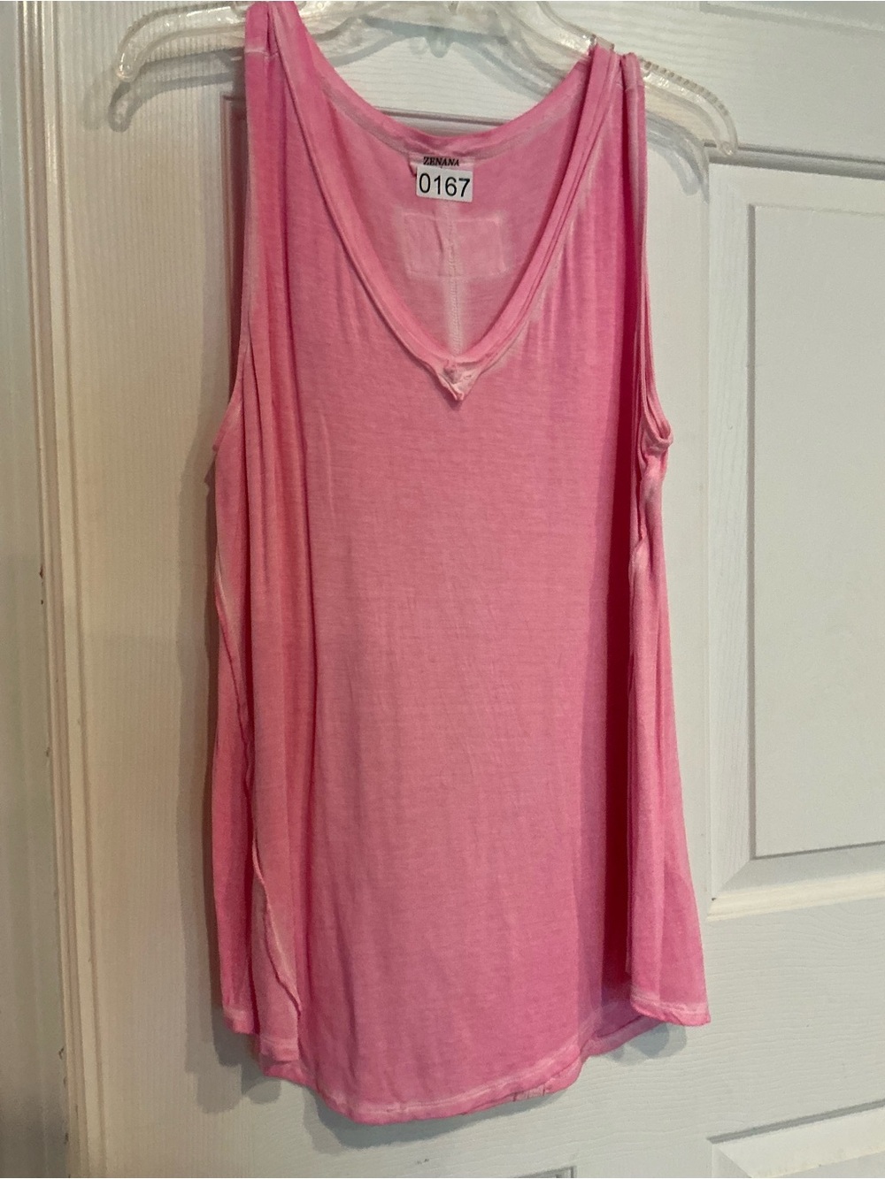 Women's Pink V-Neck Tank Top - Lightweight Everyday Layer